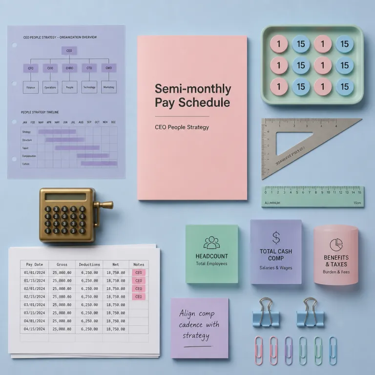 Designing a semi monthly pay schedule that strengthens CEO level people strategy
